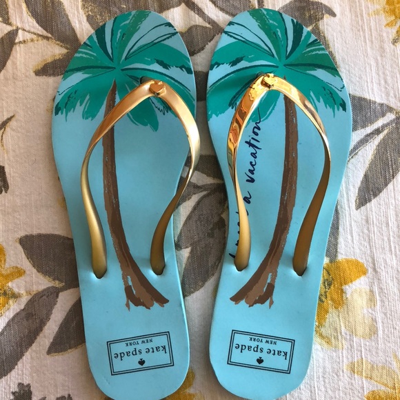 Kate Spade I Need A Vacation Flip Flops
